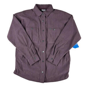 Columbia Blue Point Creek Corduroy Shirt Jacket Wine Size S